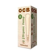 OCB Organic Cones 1 1/4 Unbleached Pre-Rolled Cones 84mm (75 Count Cone Tower)