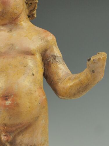 17th Century Italian Polychrome Painted Terracotta Jesus Child Putto Figure - Bild 10 von 17