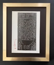 KEITH HARING + SIGNED VINTAGE PRINT FRAMED + BUY IT NOW!