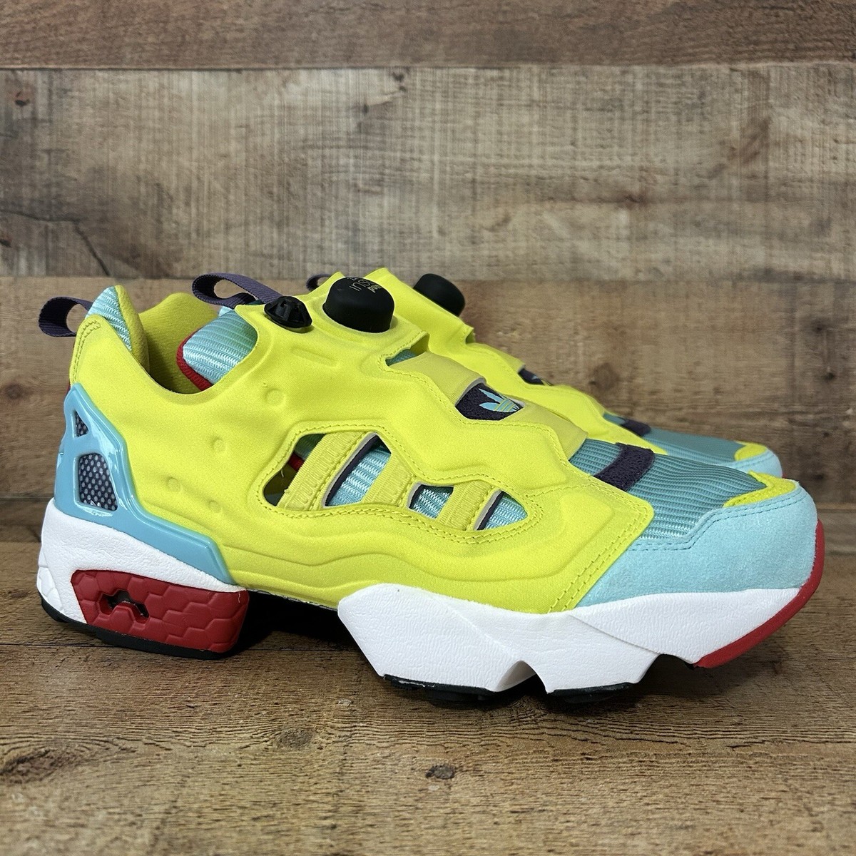 Reebok Insta Pump Fury Size 8.5 Mens Neon Yellow Blue Red