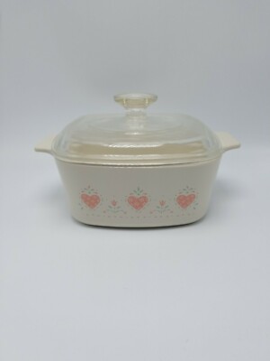 Corning Ware Corelle ''Forever Yours'' A 1 1/2 B Covered Casserole With Clear Lid