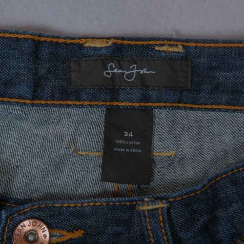 Sean John Jeans Actual Size 36x33 Embroidered Sparkles Jeweled Straight Leg - Picture 6 of 9