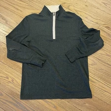 The Normal Brand 1/4 Zip Pullover Sweater Green Long Sleeve Stretch Mens Sz S