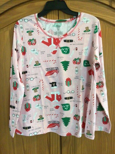 Secret Treasures Womens Size M 8/10 Pink Christmas Santa Knit 2 Pc Pajama Set - Picture 3 of 7