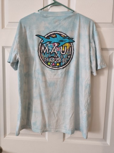 T-shirt uomo Maui & Sons taglia XL maglietta grafica verde chiaro bianco tie dye - Foto 2 di 5