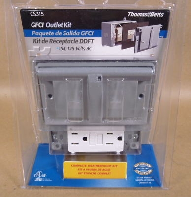 #ad Thomas amp; Betts CS315 GFCI Weatherproof Outlet Kit Silver White GFI PLUG $33.99
