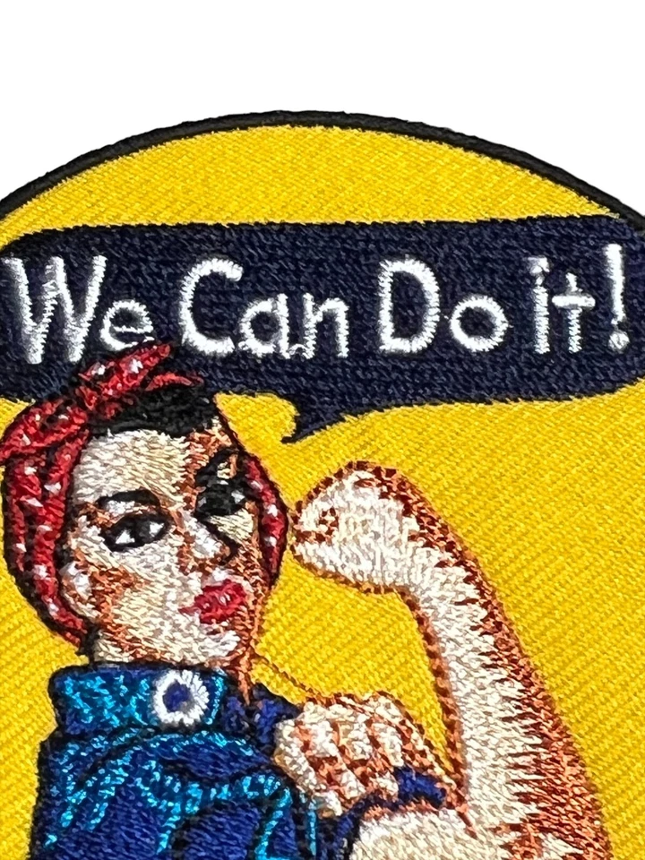Rosie The Riveter Patrol Patch “We Can Do It” Iron On 3.5" Embroidered Woman VTG - Image 4 of 4