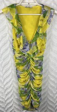 Zara Dress Ruched Bodycon Floral Women Size S
