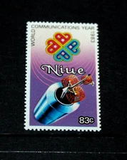 NIUE 1984 WORLD COMMUNICATIONS YEAR 83c SATELLITE ISSUE  FINE M/N/H COND