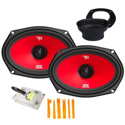 MTX TERMINATOR69 60W 6x9'' 2-Way Coaxial Car Speakers w/ NVX Speaker Install Kit
