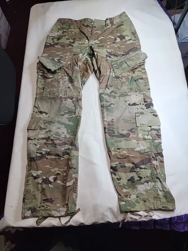 US Army Pants 35 Regular Green Camouflage Flame Resistant Combat Uniform (A012) - Afbeelding 1 van 9
