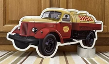 Shell Gas Truck Metal Sign Oil Pump Parts Tools Vintage Style Wall Decor