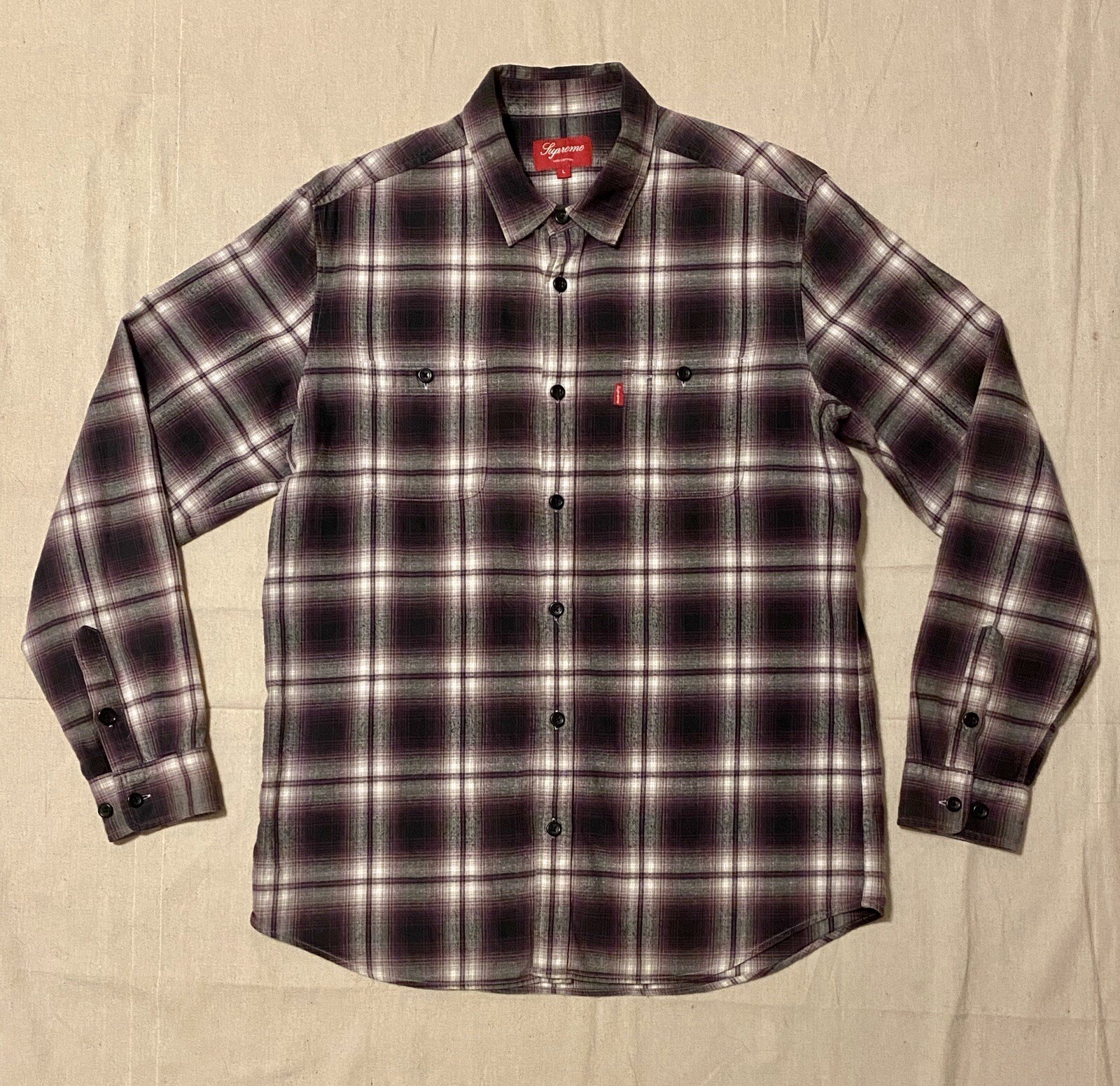 Supreme Hombre Shadow Plaid Flannel Shirt 10FW Rare L Vtg | eBay