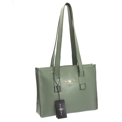 Große Damen Tasche Echt Leder Doppel Schultergriff Handarbeit Made in Italy