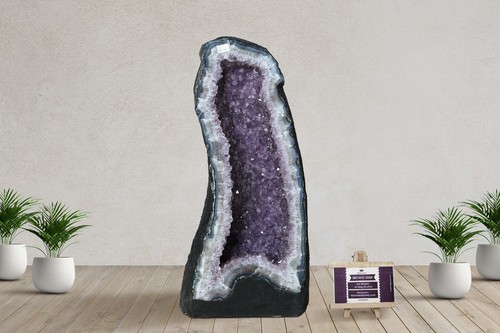 34.7LB Large Natural Amethyst Geode Cathedral Crystal Cluster Specimen Healing - Picture 3 of 15