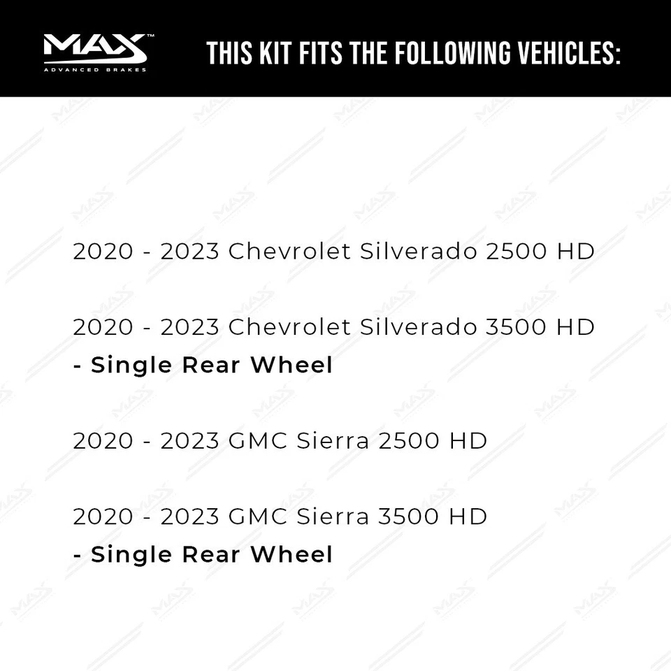 Front & Rear Drilled Slotted Rotors + Pads for 2020-21 Chevy Silverado 2500 3500 Foto 2 de 4