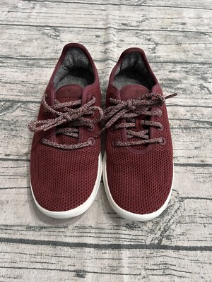 Allbirds Tree Wool Runners Sneakers Size 8 Burgundy Running  display picture 3