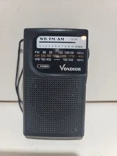Vondior Portable Radio FM/AM 2 Band Radio 2AA Battery Operated Tested & Works