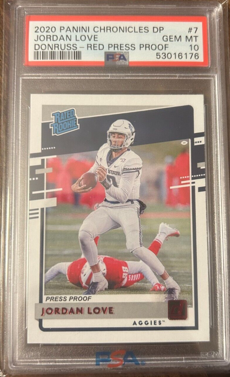 Jordan Love Panini Chronicles Draft Picks Donruss Rated Rookies #7 Red Press Proof