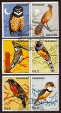 [1371] Paraguay 1983, new w/postmark,  Birds