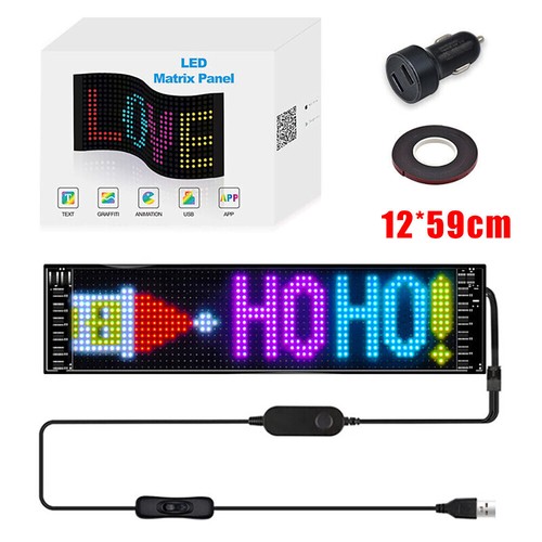 LED-Matrix-Panel-USB-5V-Scrolling-helle RGB-Lichtzeichen für Auto-Bluetooth-App. - Picture 32 of 32