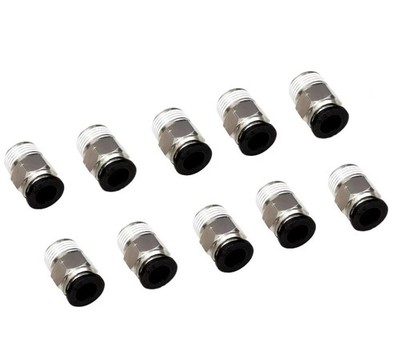 Male Straight  1/4'' Tube OD x 1/4'' NPT Thread Push to Connect Tube Fitting 10Pcs