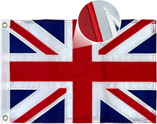 British Flag 12x18 Inch Embroidery Union Jack Flags Double Sided Small England U