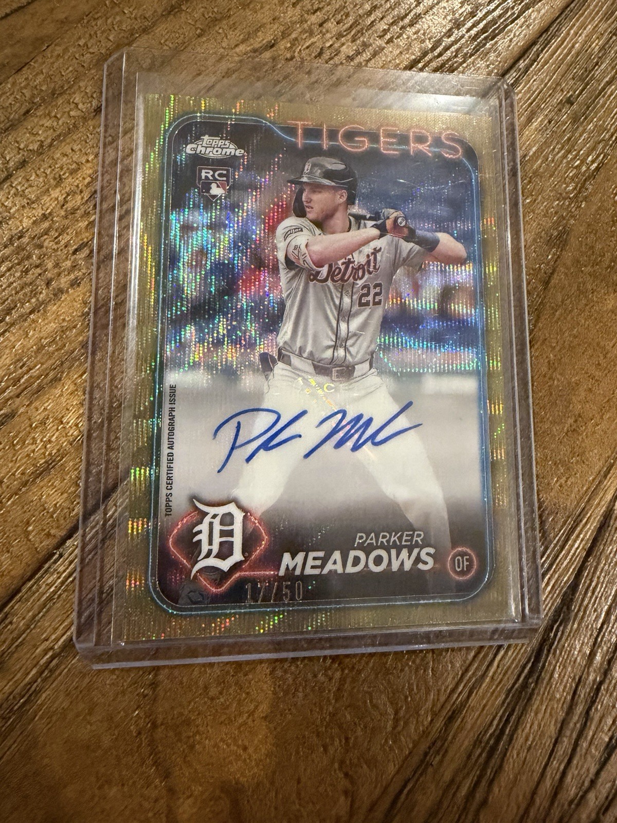 2024 Topps Chrome - Parker Meadows #RA-PM Gold Wave Refractor /50 RC Auto