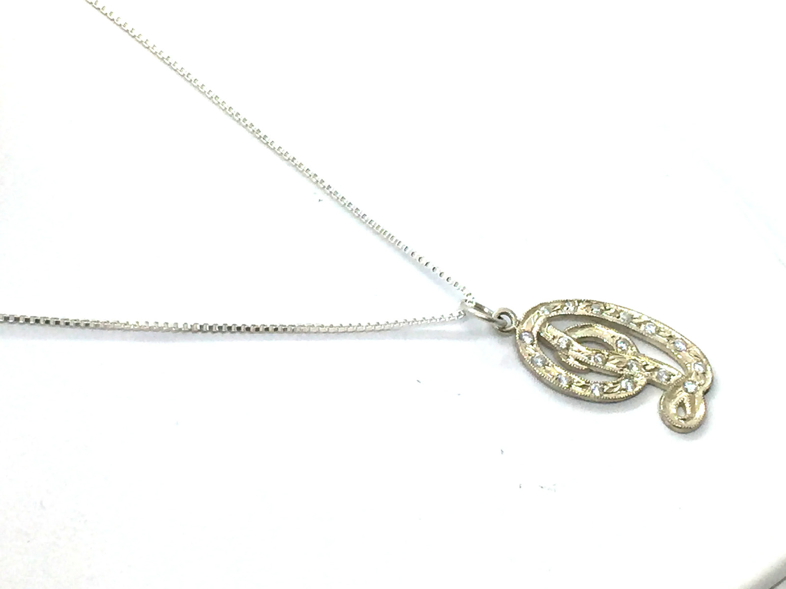 925 Sterling Silver CZ Script Initial Letter D Pe… - image 6