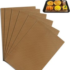 6 Pack Sheets Washable Teflon Oven Liners,30x40cm Heat-Resistant Silicone Bakin