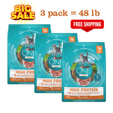 3 Pack, Purina ONE® +Plus Ideal Weight Adult Cat Dry Food - Turkey, High, 16lb/b 1.51 per pound