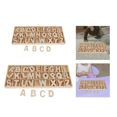 Holz Alphabet Buchstaben, Vorschule Lernmaterialien Rechtschreibung Lernspielzeug,