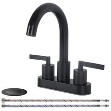 Matte Black Bathroom Sink Faucet,Waterfall Bathroom Faucet 2 or 3 Holes, 4 In...