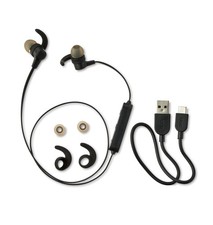 onn Wireless Earphones, Bluetooth Black  With MicroUsB Charging Cable  
