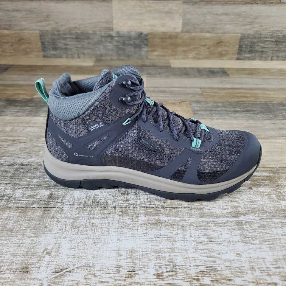 Keen Teradora II Damen Wanderschuhe Gr. 9,5 Magnet Ocean Wave wasserdicht Schnürschuhe