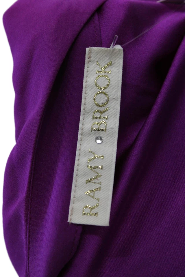 Ramy Brook Womens Silk One Shoulder Short Sleeve Blouse Purple Size S - Image 4 of 4