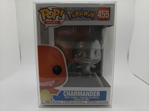 New Funko Pop! #455 Games Pokemon "Charmander"  Silver Metallic Vinyl Figure