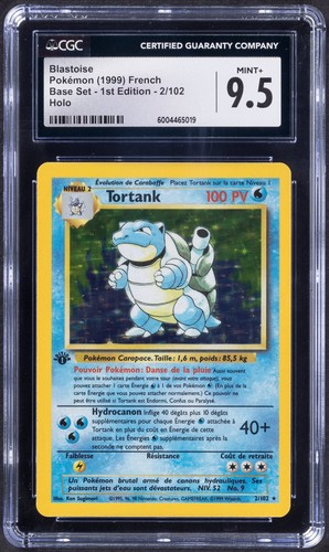 1999 Pokemon Base set 1st Edition French 2 Blastoise Holo TORTANK 2/102 CGC 9.5