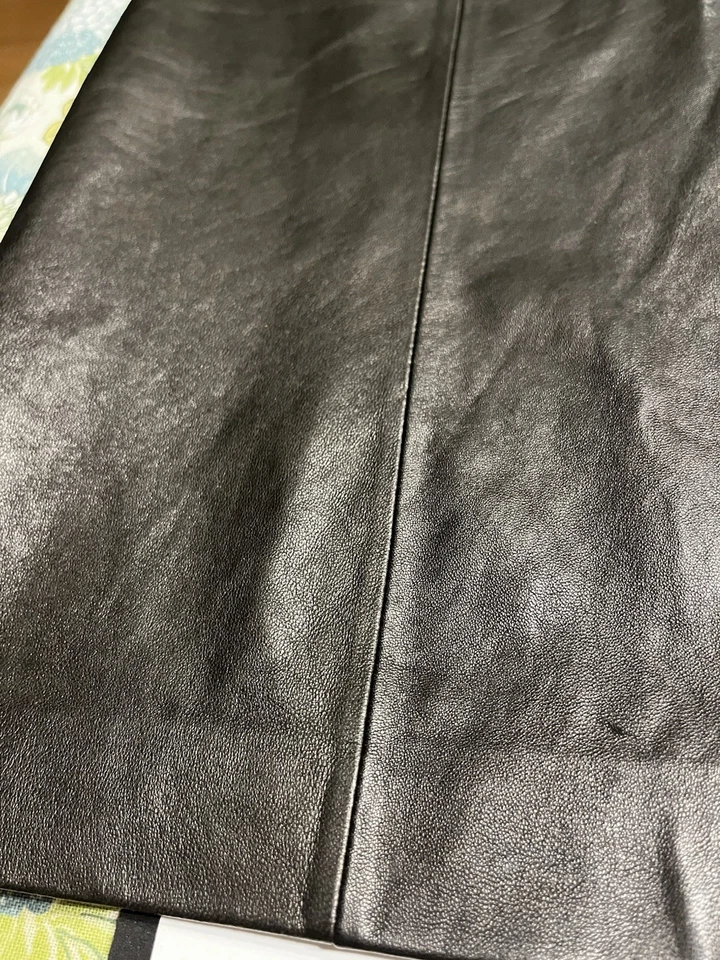 Falda lápiz Talbots 100 % cuero negro mantecosa suave forrada talla 8 precio de venta sugerido por el fabricante 249 USD Foto 2 de 4