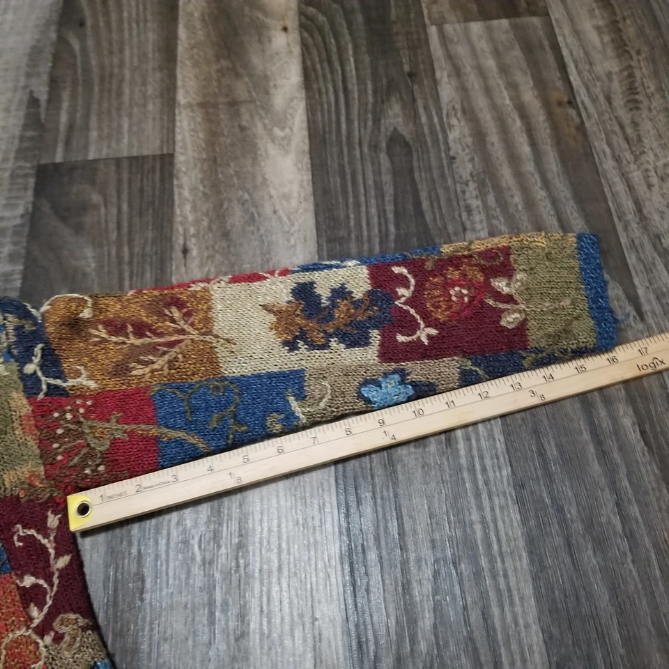 Cárdigan Suéter David Brooks Lana Seda XL Marrón Floral Otoño Casa Boho Foto 4 de 4