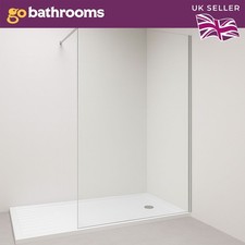 680mm Fixed Shower Screen Chrome 10mm Clear Tempered Glass Wet Room Panel