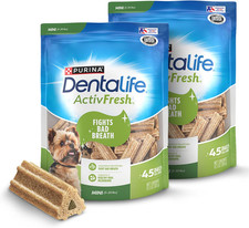 Activfresh Pack of 2 Dog Chews for Small Dogs, Dental Chews to Freshen Breath, C