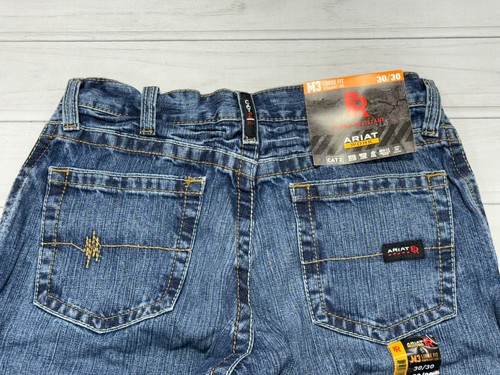 Ariat FR Jeans Mens Blue Flame Resistant Cat 2 M3 Loose Fit Straight Choose Size - Afbeelding 1 van 7