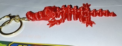Red Crocodile/Alligator Figure Keychain w/ Detachable Keyring, Plastic