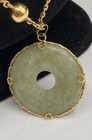 14k Yellow Gold Jade & Assorted Gemstones Dragon Design Pendant Necklace 16.0 g — photo 3