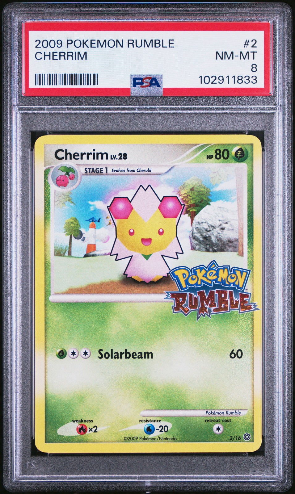 2009 POKEMON RUMBLE #2 CHERRIM PSA 8