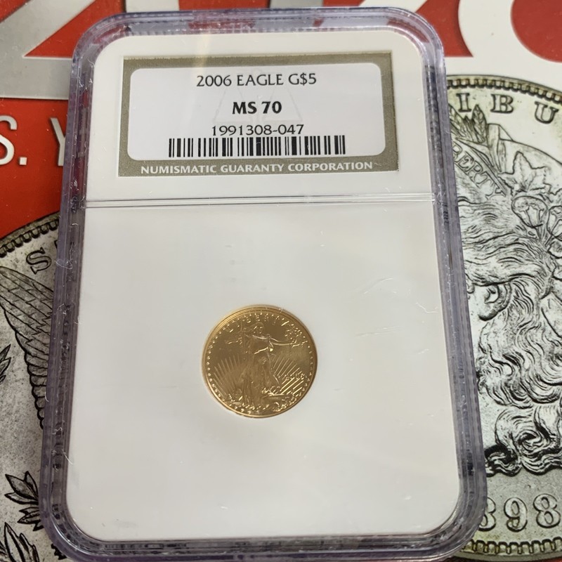 2006 1/10 Oz. G$5 Gold American Eagle Graded by NGC as MS70