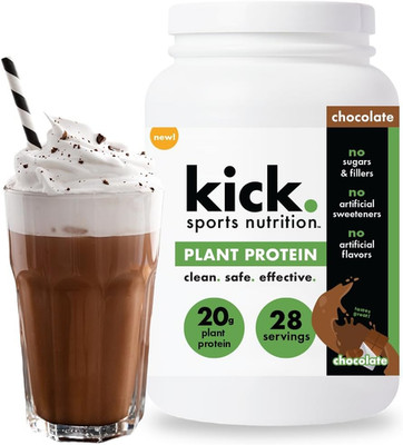 Kick Plant Protein Powder, Chocolate Flavor, 20 G Protein, Gluten Free Workout S