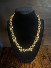  Vintage Monet Gold Plated Rope Chain Necklace 18 Heavy Statement Link 68.5g