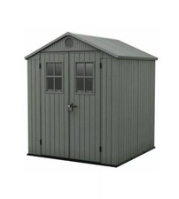 CASETTA DA GIARDINO KETER "DARWIN 6x6" IN EVOTECH+ COLORE VERDE CON PORTA BAT...